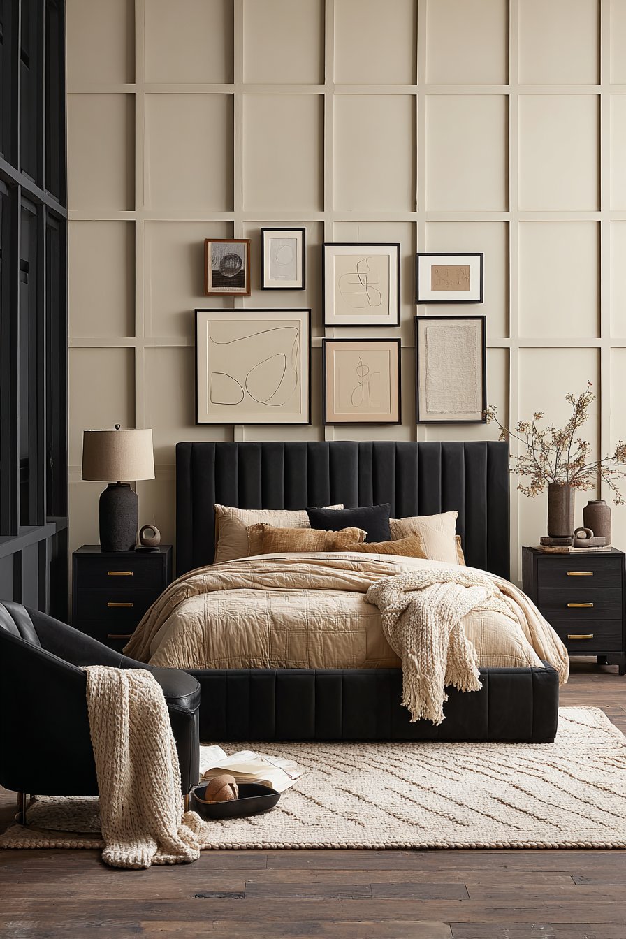 Beige and black bedroom ideas