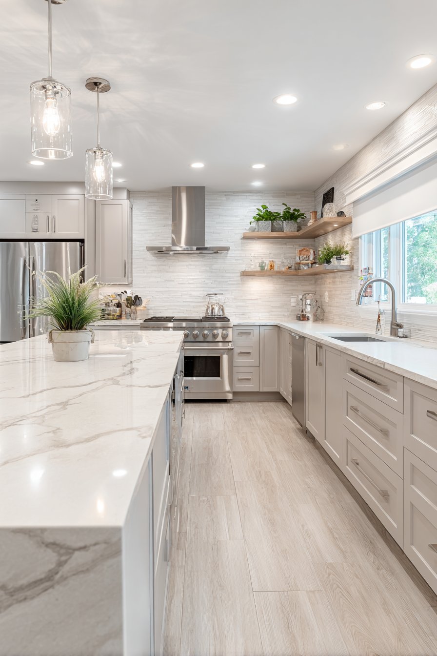 U shape kitchen design