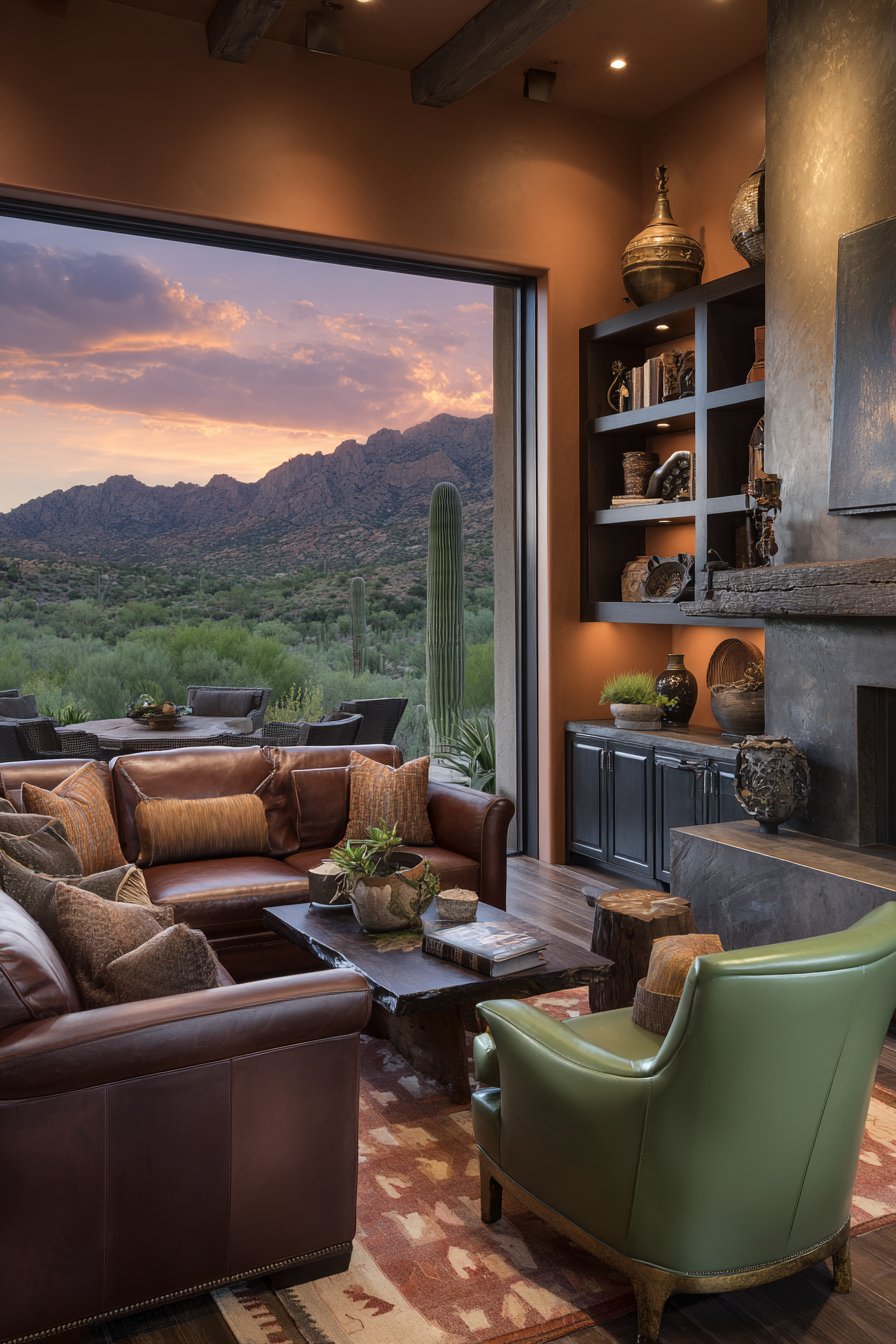 Dark earthy living room