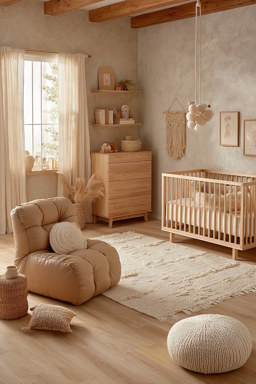 Beige baby nursery