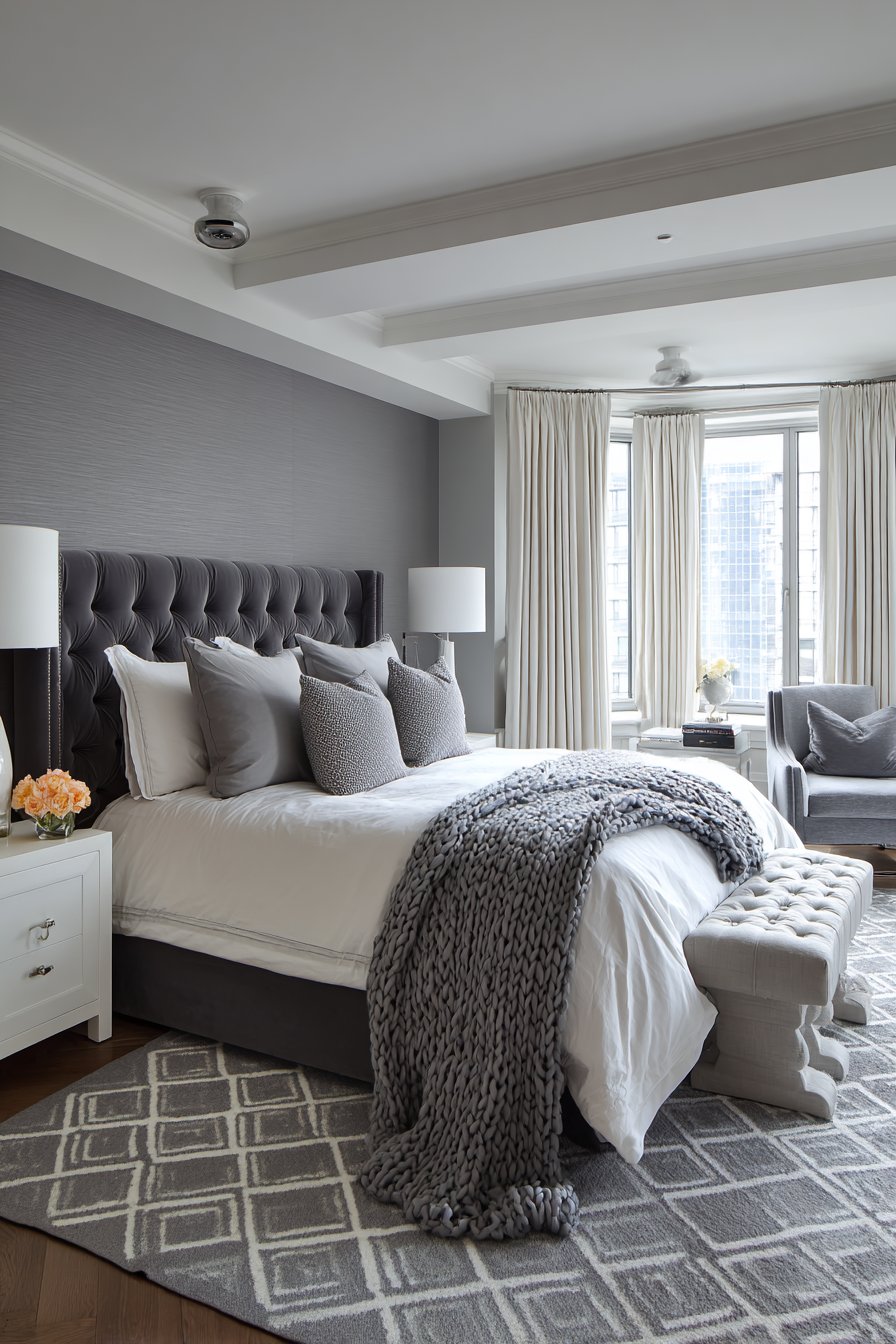 Gray and white bedroom ideas
