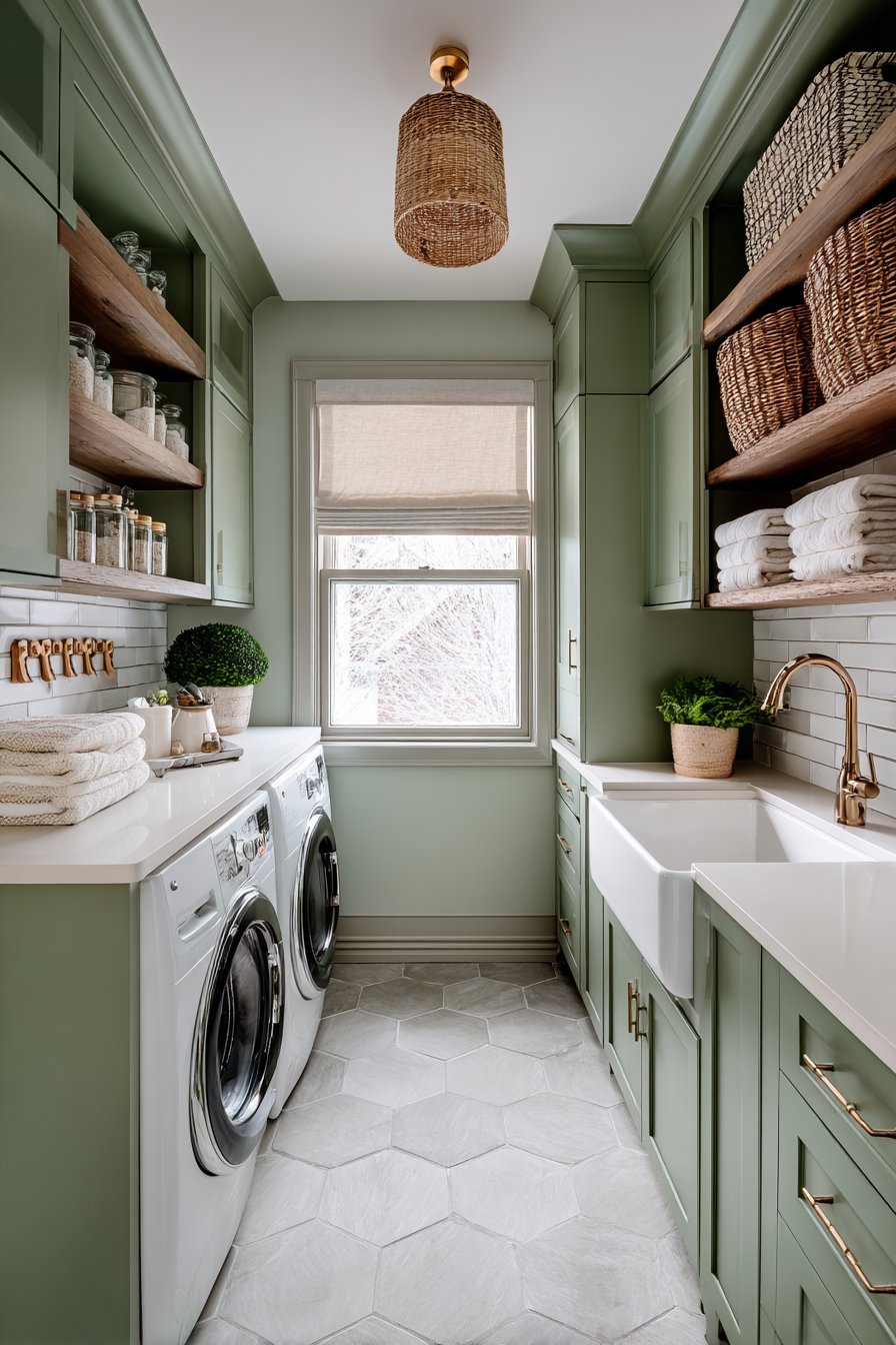 Green laundry room