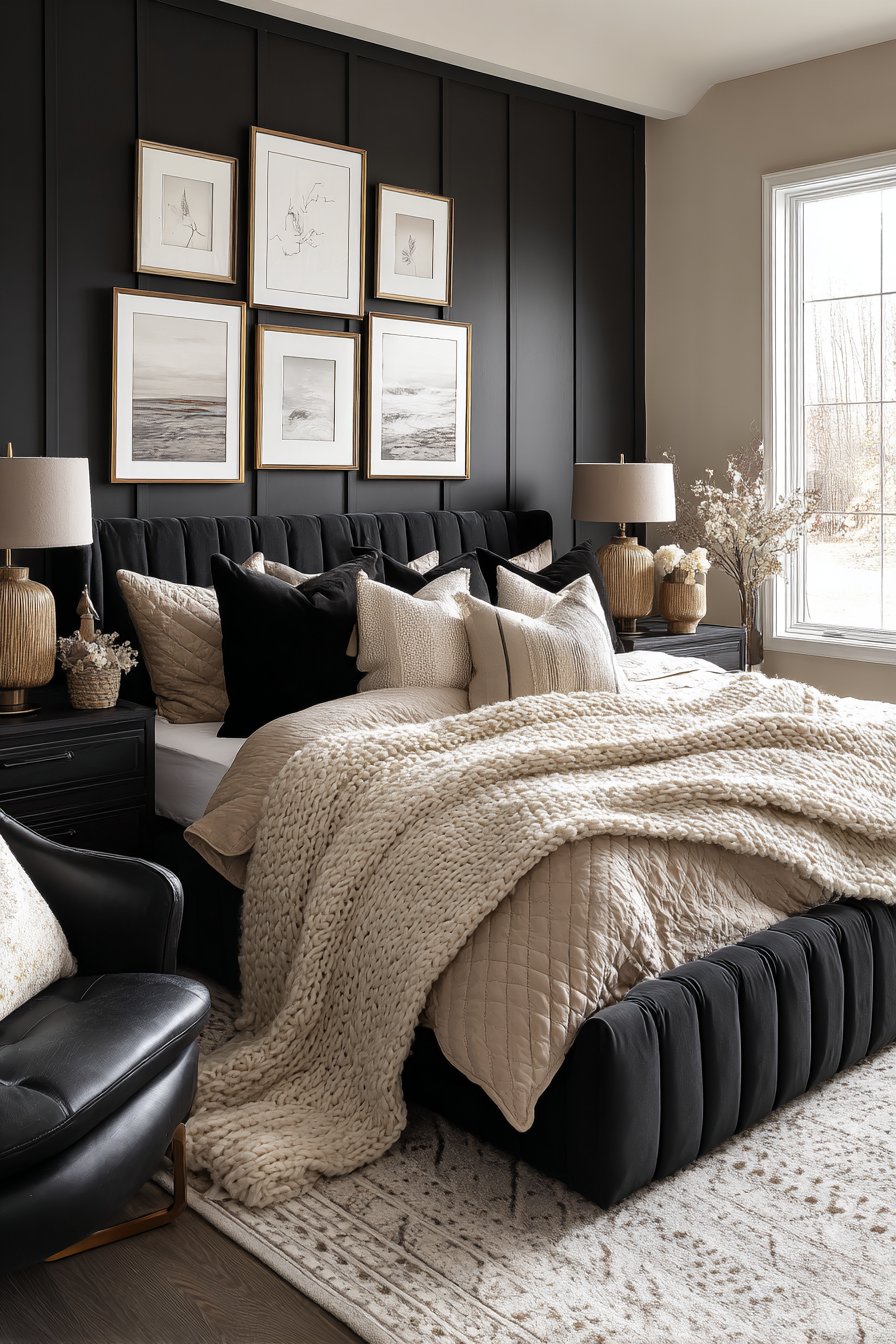 Beige and black bedroom ideas