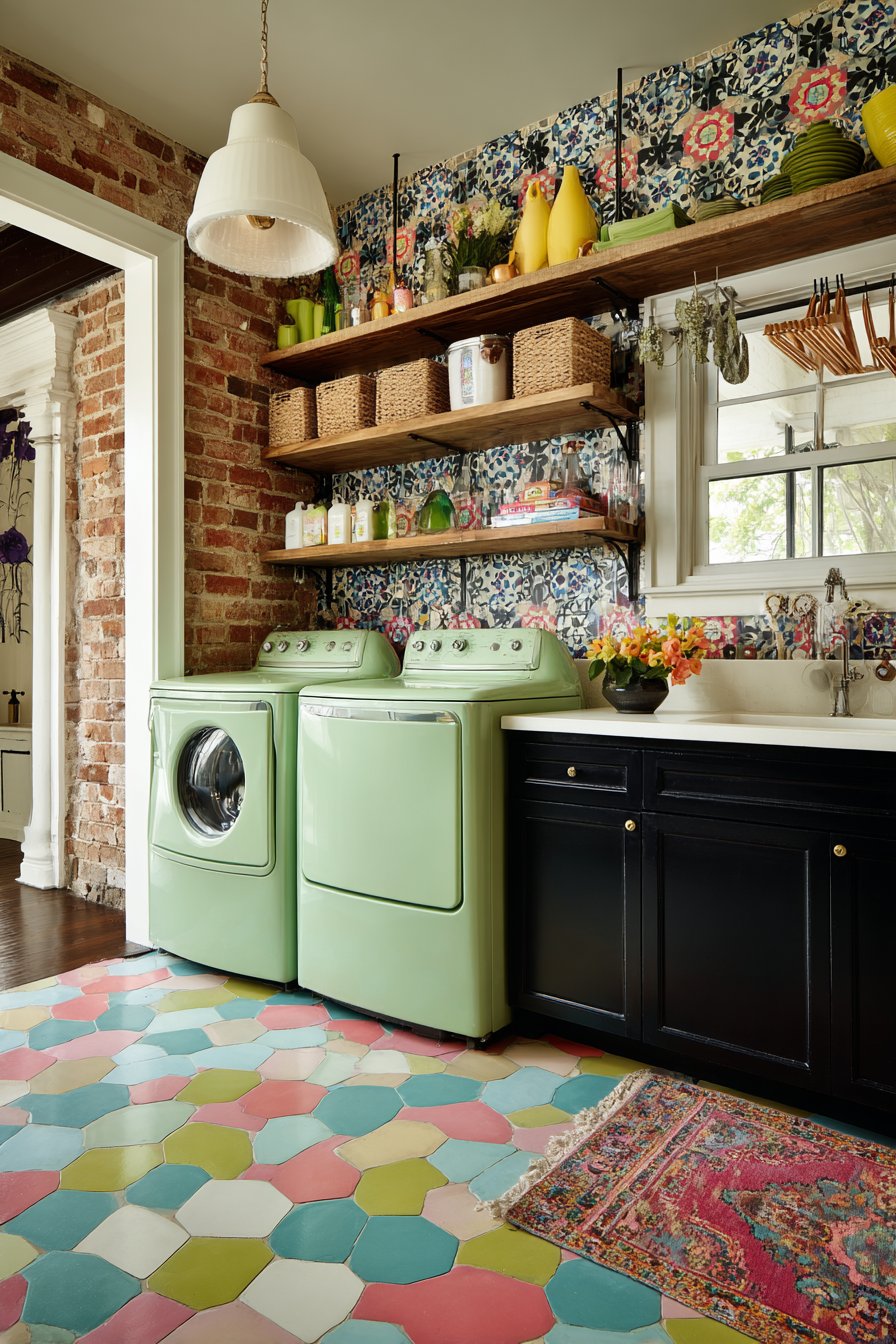 Eclectic laundry room