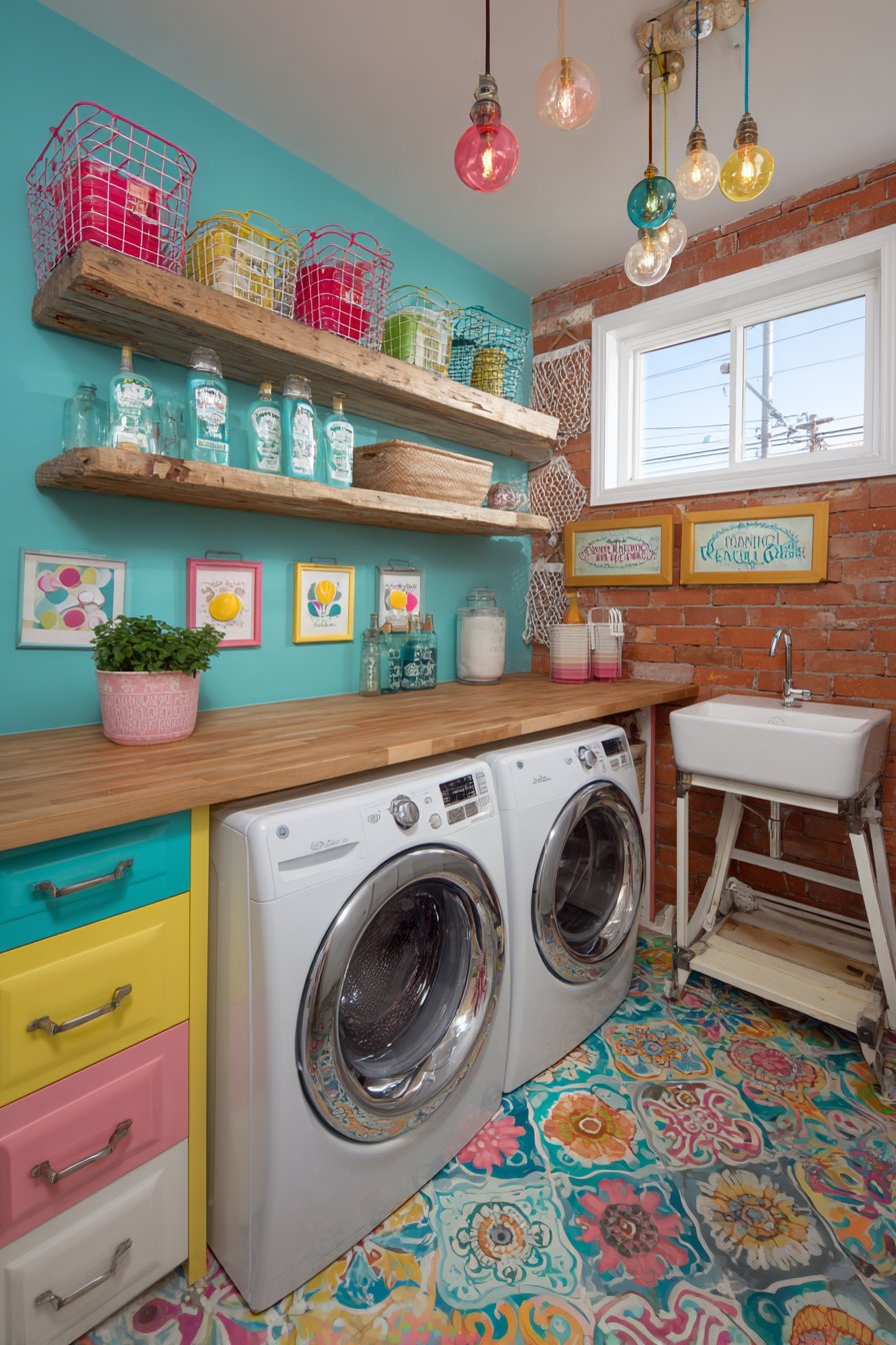 Funky laundry room