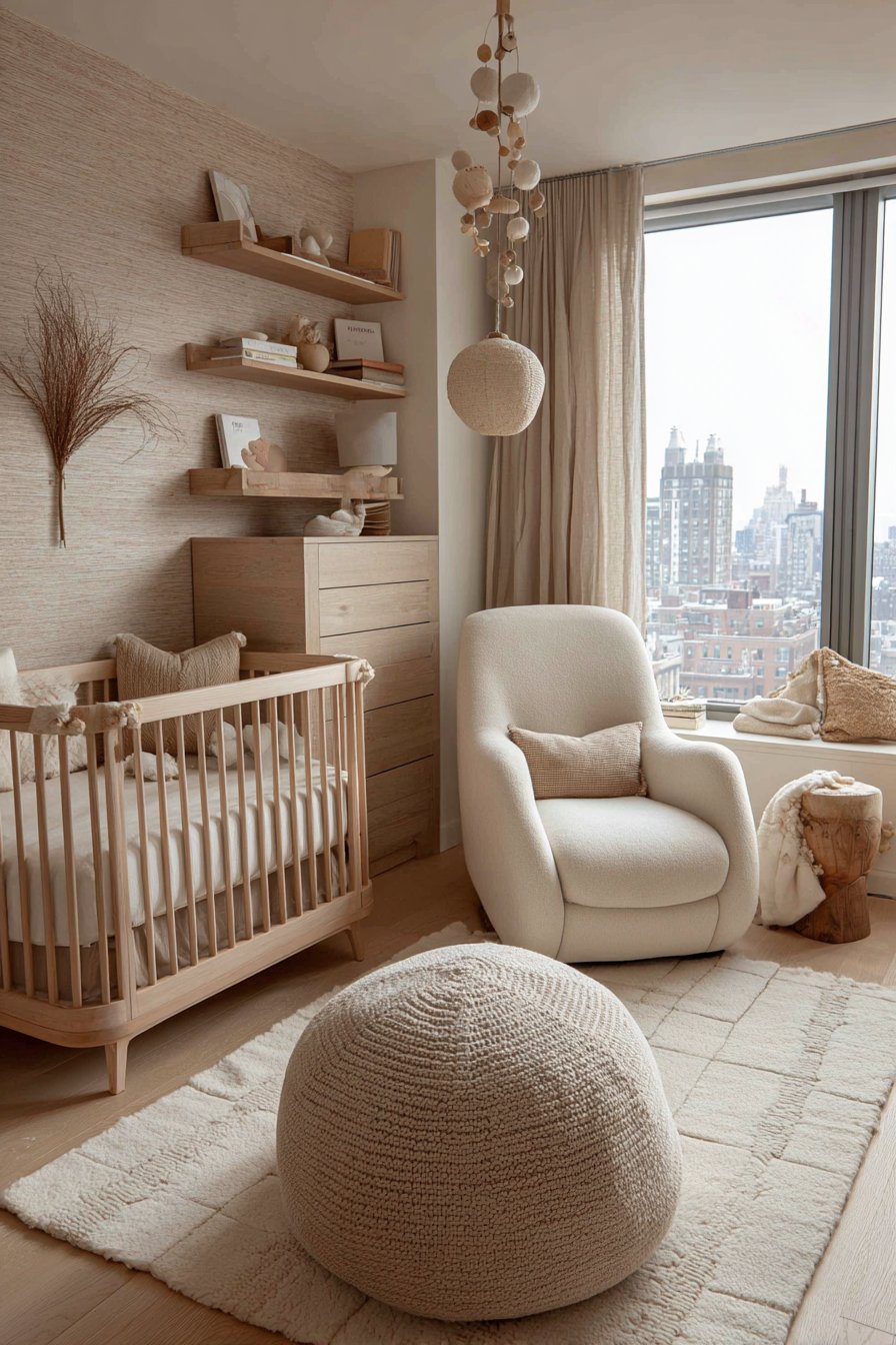 Beige baby nursery