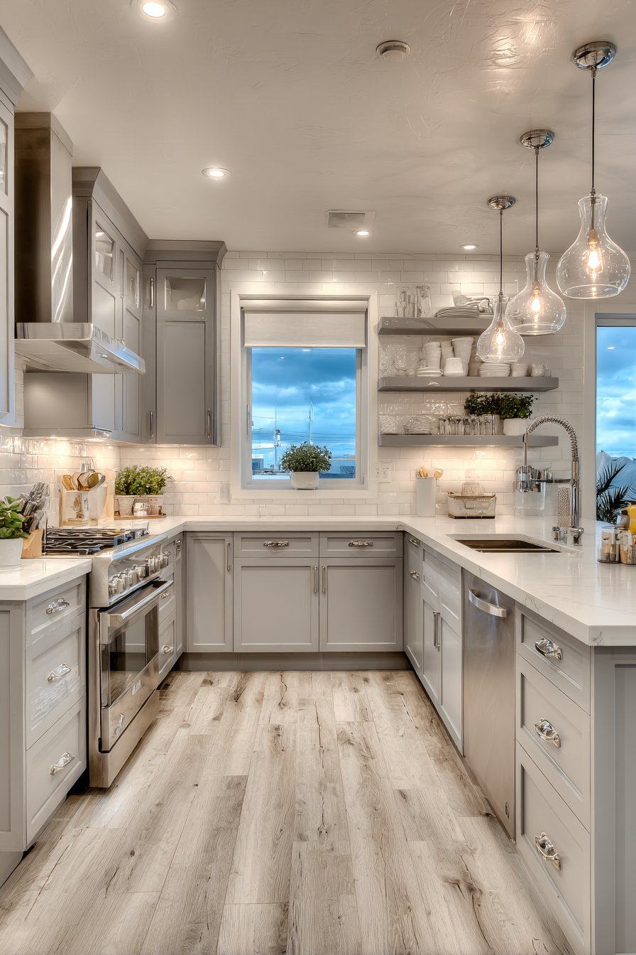 U shape kitchen design