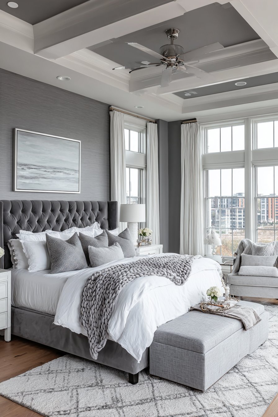 Gray and white bedroom ideas