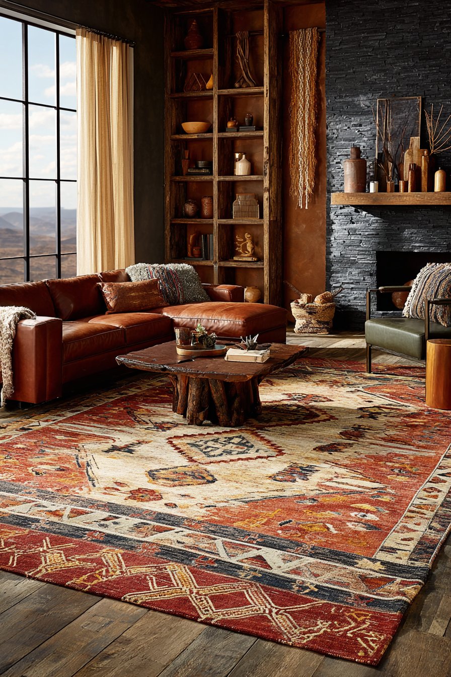 Dark earthy living room