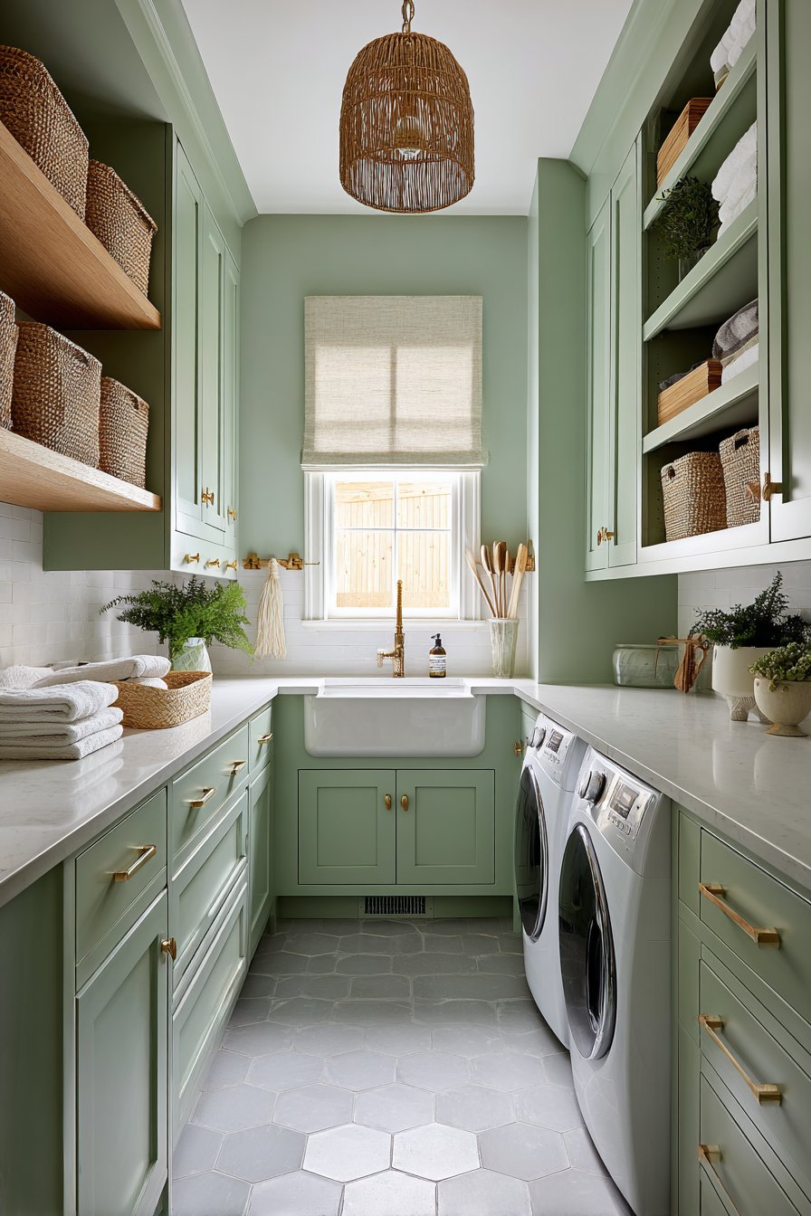Green laundry room
