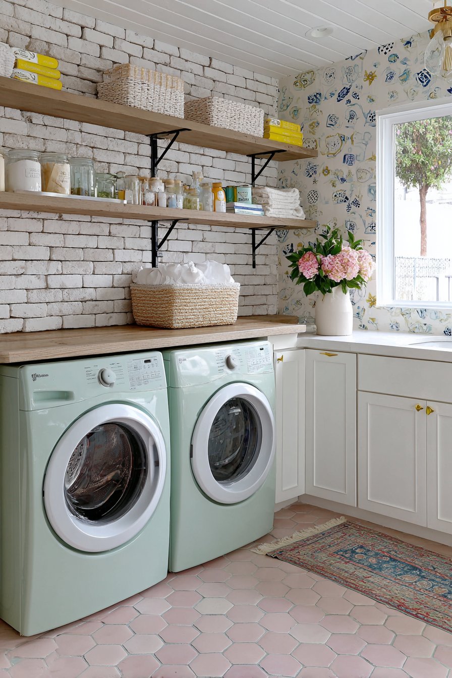 Eclectic laundry room