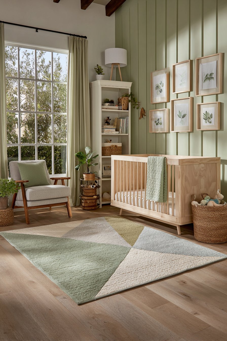 Olive green baby nursery